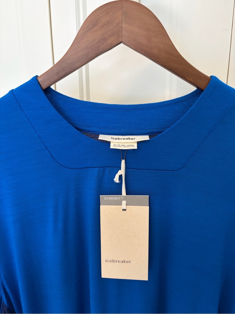Icebreaker ZoneKnit Men’s Blue Crew Neck Shirt. Merino Wool